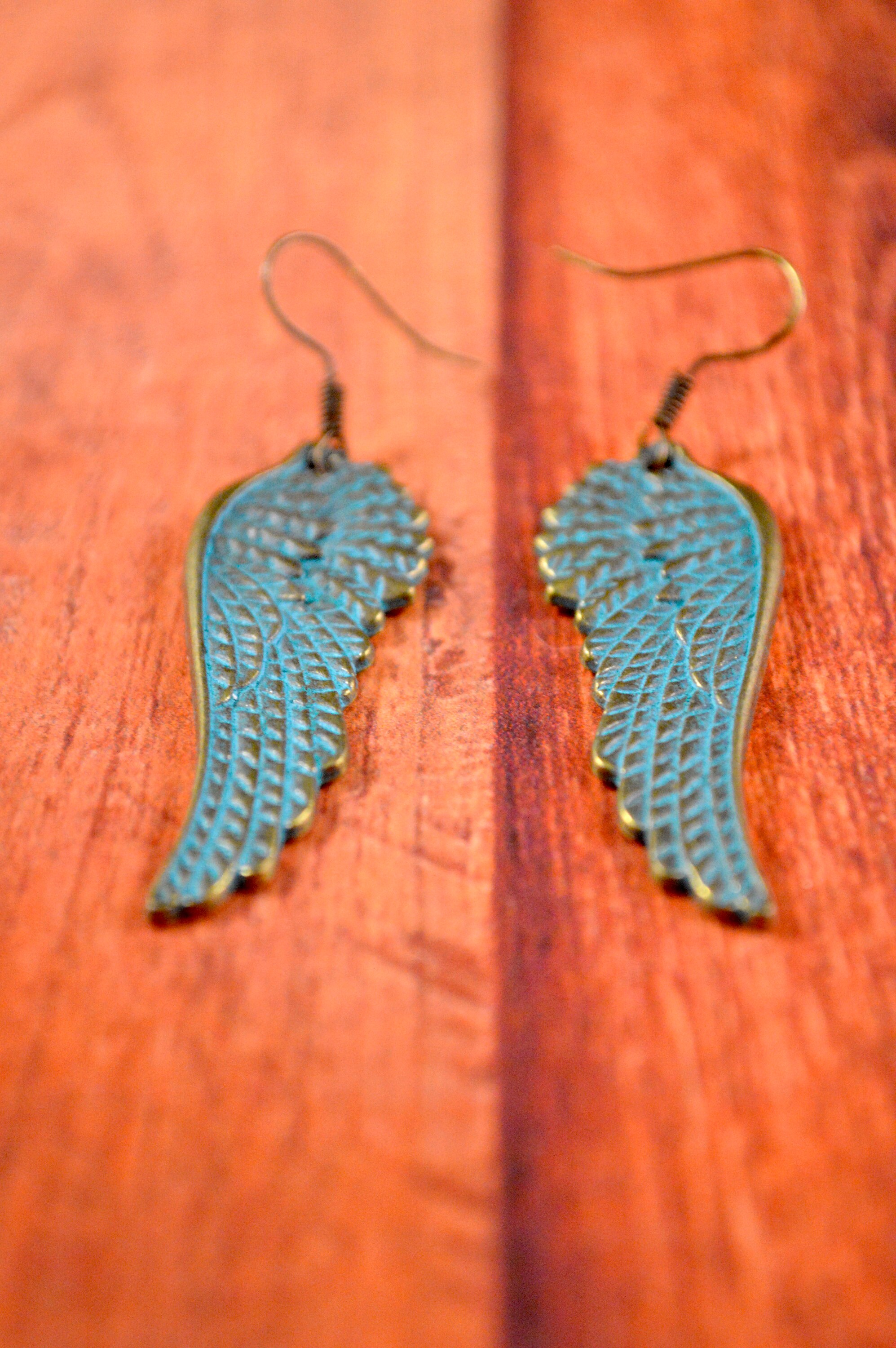 Boucles D'oreilles Ailes D'ange En Bronze — 18x5 Mm, Neuf Sans Emballage, Fantaisie