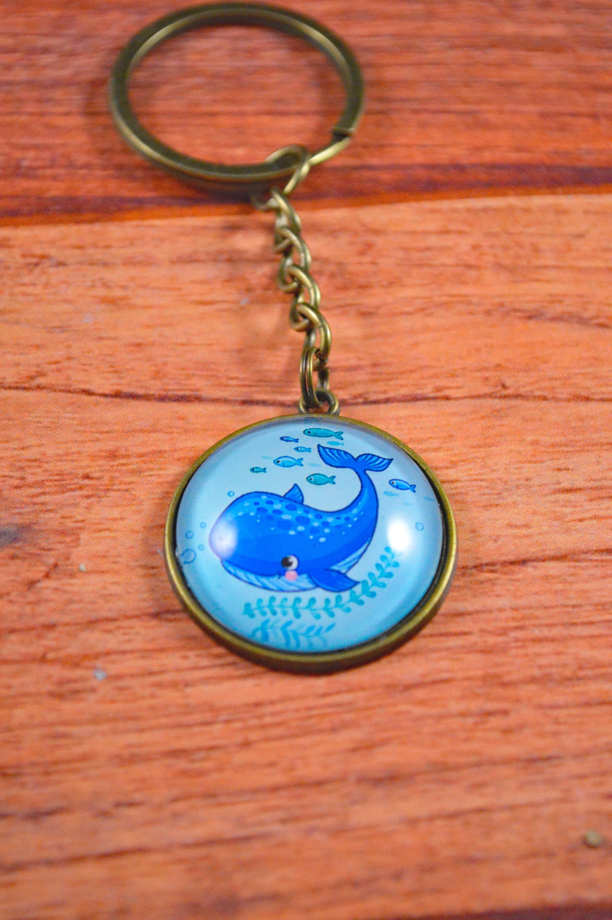Whale Key Chain Whale Key Ring Whale Gift Blue Whale Sea Etsy