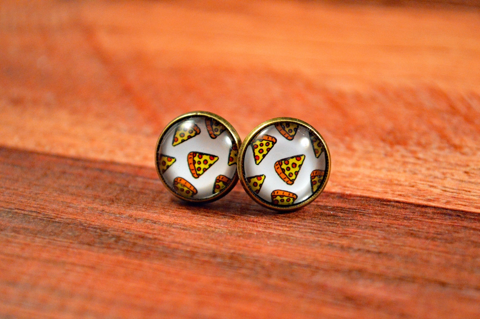 Pizza Studs Pizza Earrings Pizza Jewelry Food Studs Food Etsy