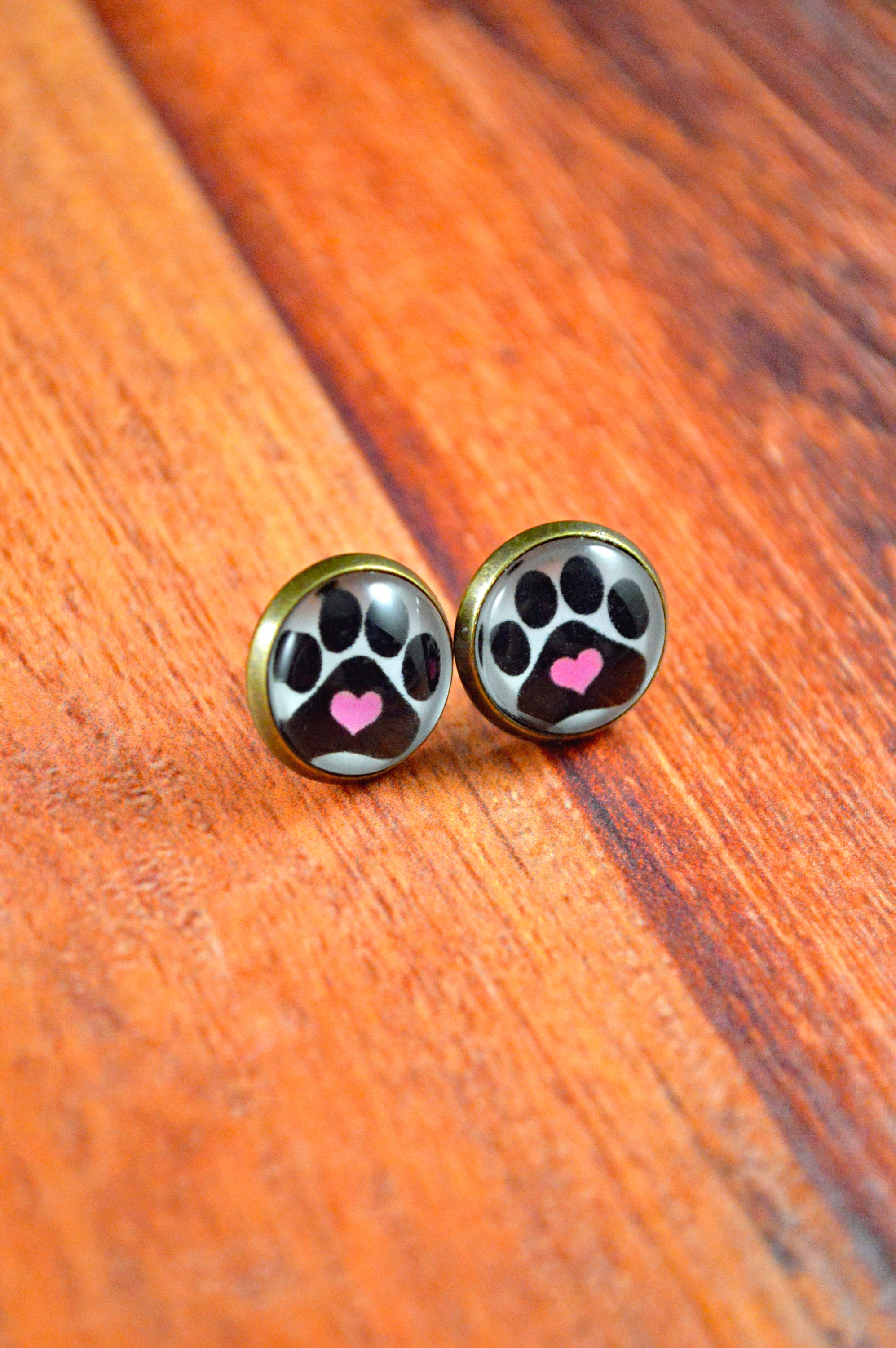Paw Print Earrings Paw Print Jewelry Cat Paw Studs Dog Paw Etsy