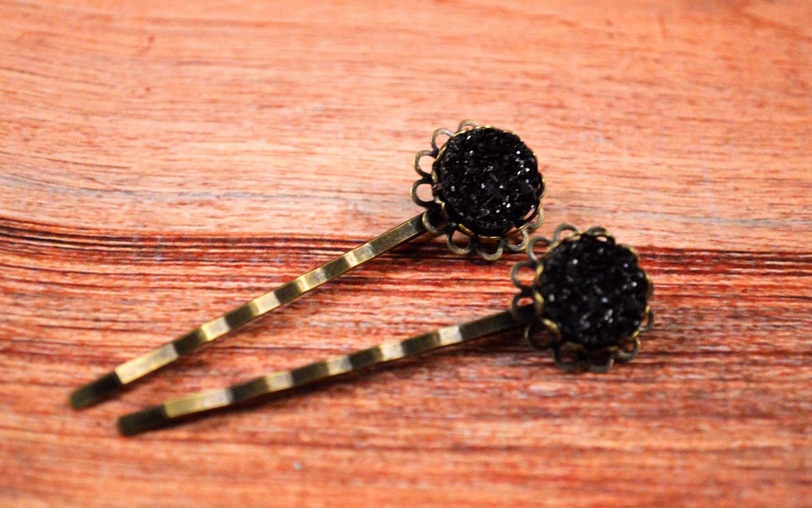 Glitter Hair Pin Black Hair Pins Black Bobby Pins Crystal Etsy