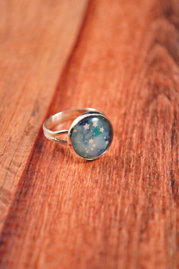 Star Rings, Green Star Ring, Space Ring, Cute Star Ring, Cute Star 
