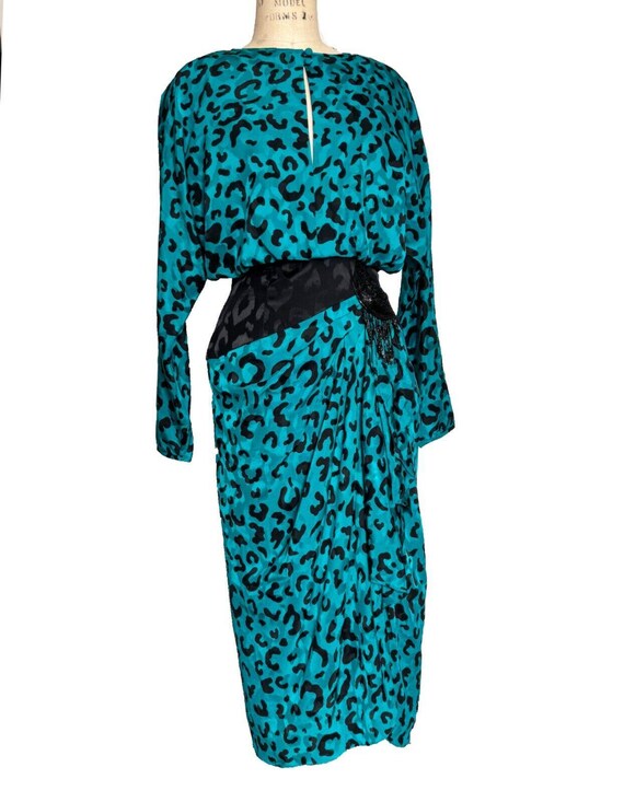 blue satin leopard print dress Lady Black Tie - 89395 - Amarra - Leopard Cheetah Print Satin Gown With Choker