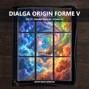 Dialga Origin Forme V 177 Binder Panorama - Extended Binder Art, Printable 9-Pocket Set, A4 & US Letter PDF