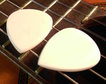 Buffalo Bone Guitar Picks (Set of 2): Handcrafted 351 Standard Shape