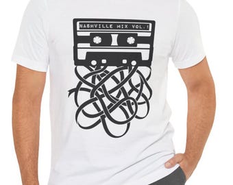 Nashville Mix Tape Cassette T-Shirt | Country Music City USA | Women's Men's Children's Soft Custom Customized Shirt