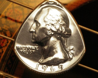 ANY YEAR Quarter Coin Guitar Pick | Father's Day Gift Music Gift + Fathers Day Rush Shipping