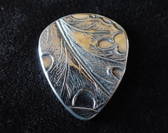 Embossed Aluminum Guitar Pick: WWII Era, Hammered, One-of-a-Kind