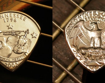 1940-1964 YEAR & STATE Gift Set of 2 USA Coin Guitar Picks - The perfect personalized men's and women's gift for any musician!