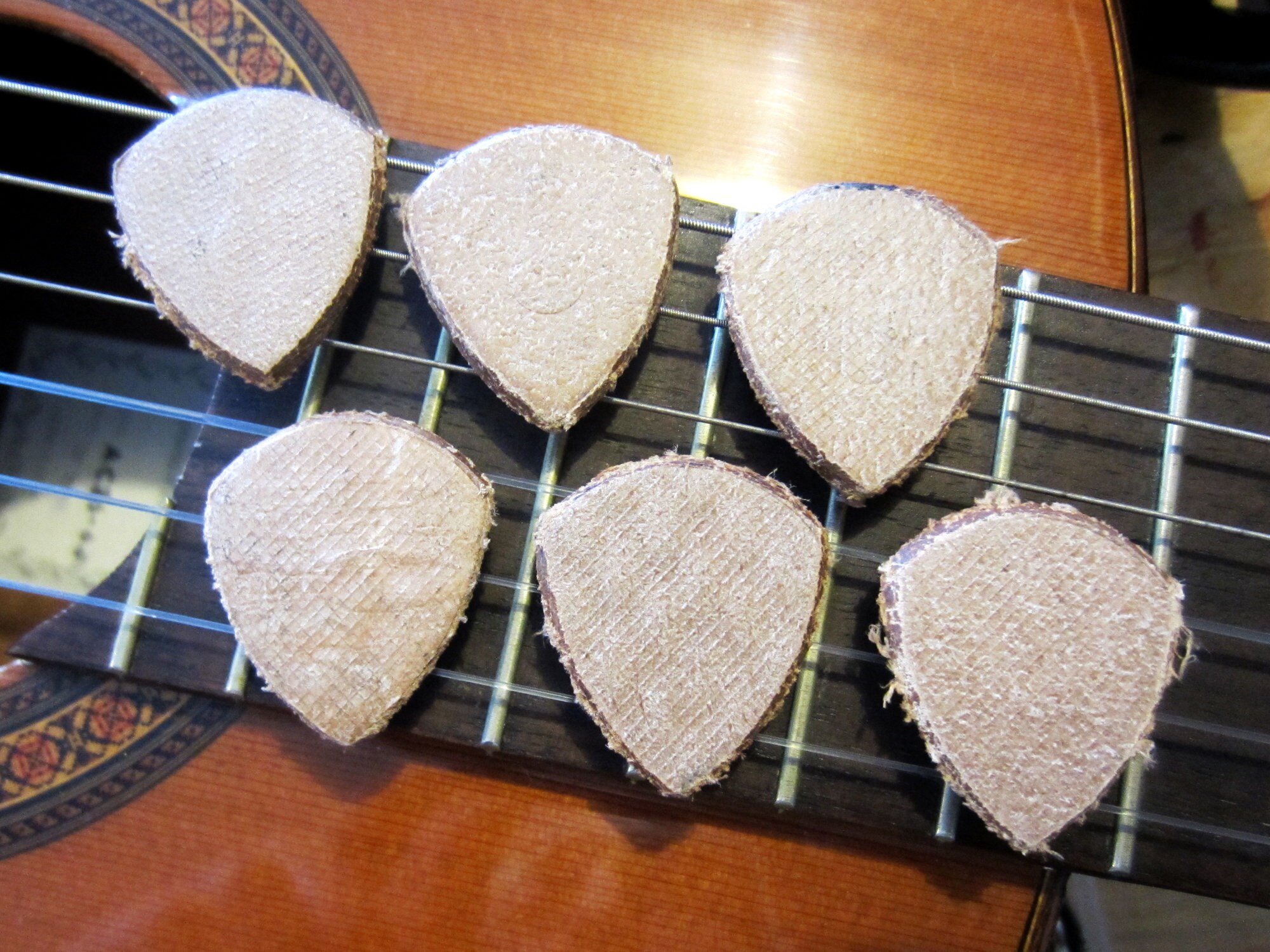 Set of 2 Leather Picks for Ukulele Bass Guitar 3mm 351 Shape Etsy