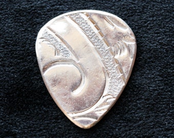 Antique Bronze Guitar Pick - Rare Israel Silvered Bronze - One of a Kind - Free Shipping - NOV-2020-15