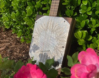 Electric Cigar Box Guitar - 3 String Charcoal Yakisugi Style - As seen on tour with Nashville Picks