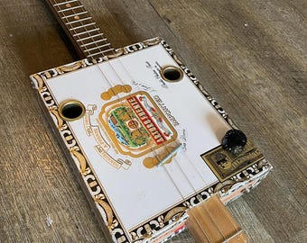 Cigar Box Guitar + Genuine Arturo Fuente + Fretted and Fully Electric with Volume Knob