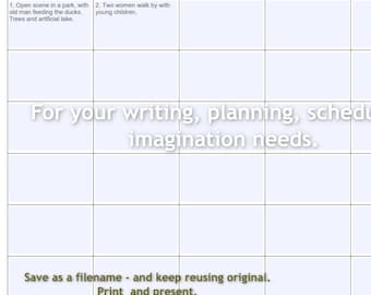 Clean Storyboard Template - Fillable - Reusable PDF
