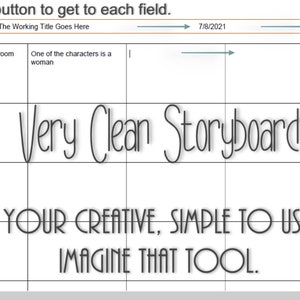 Clean Storyboard Template - Fillable - Reusable PDF