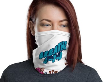 Neck Gaiter Breathe 4-7-8 with Flowers