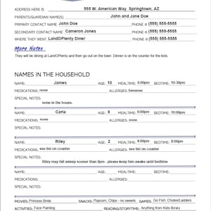 Babysitting PDF Template Fillable Printable and Re usable Just the Babysitting PDF Template Fillable Printable and Re usable Just the