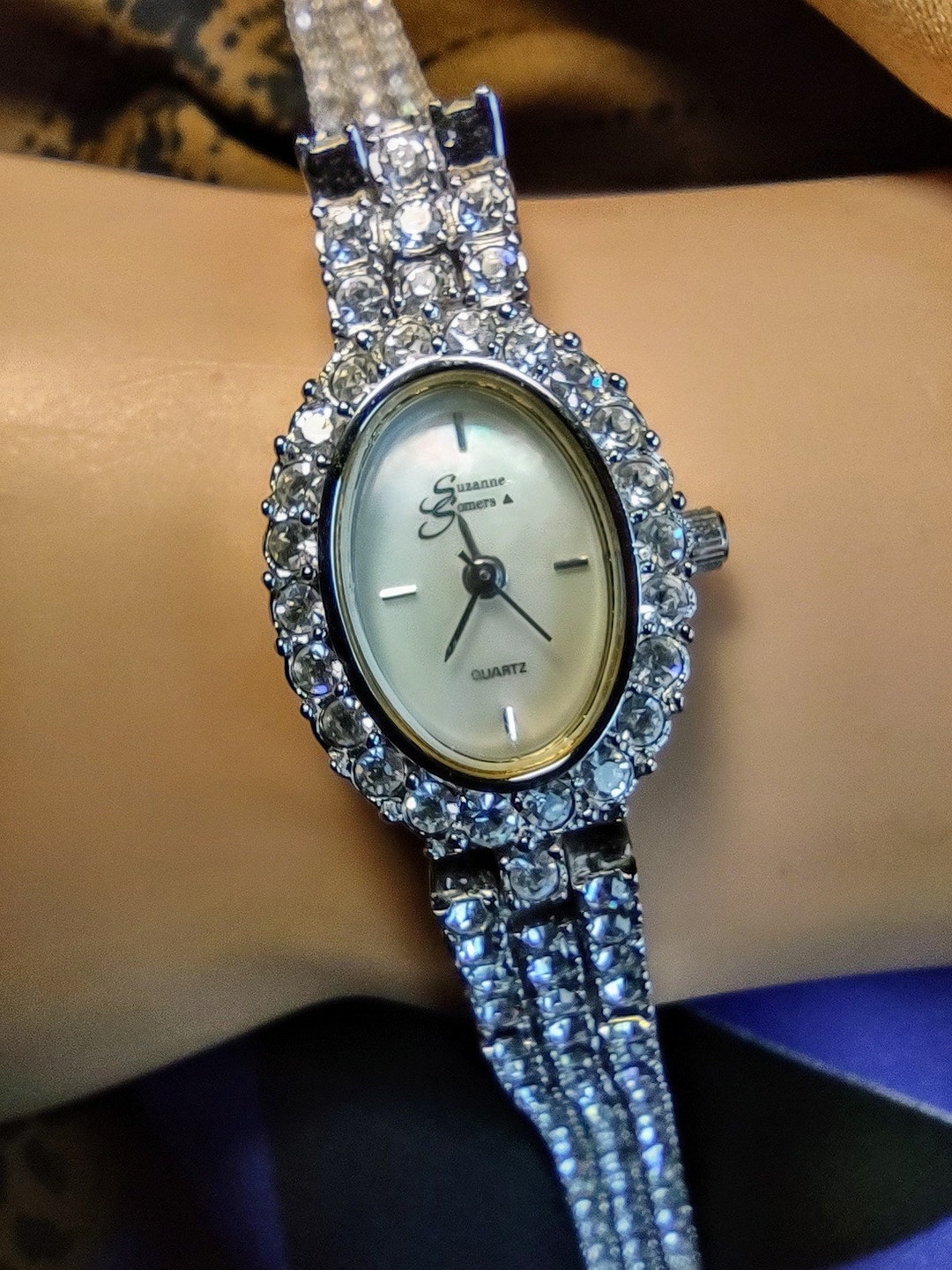 Vintage Fashion Watch Suzanne Summers Silver Tone Backing Lined in ...