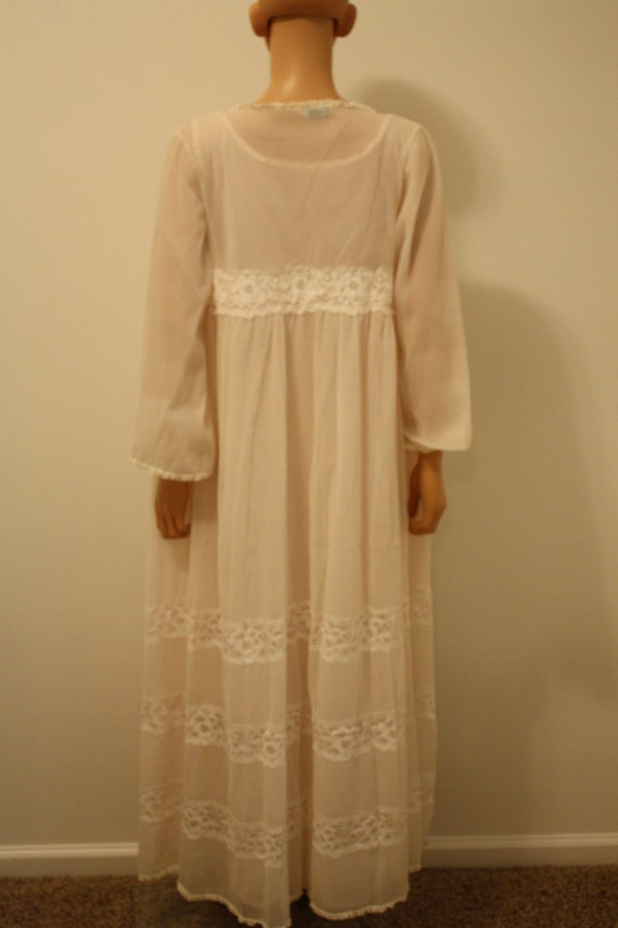 Vintage MINT LINGERIE Double Chiffon Nightgown Ro… - image 7