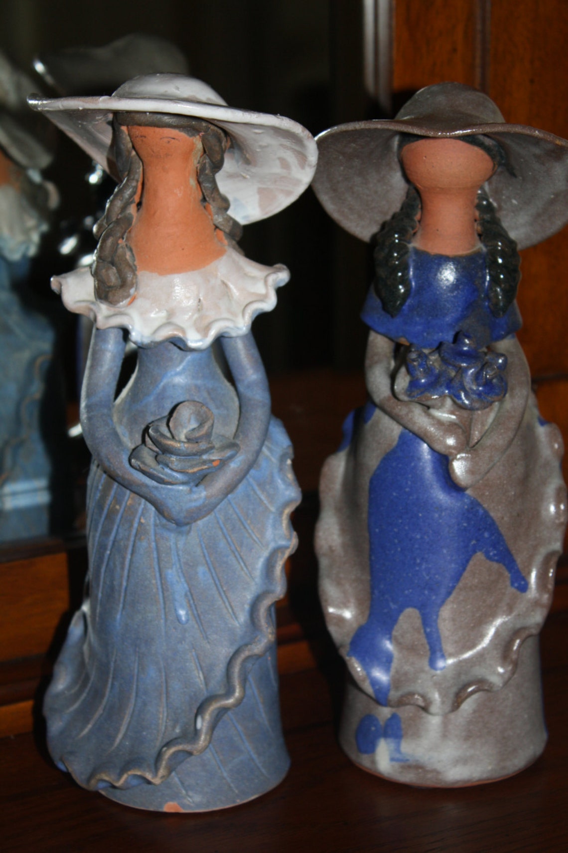 Faceless Clay Dolls Figurines Artesania Glazed Terra Cotta Etsy