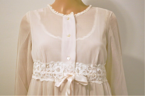 Vintage MINT LINGERIE Double Chiffon Nightgown Ro… - image 2