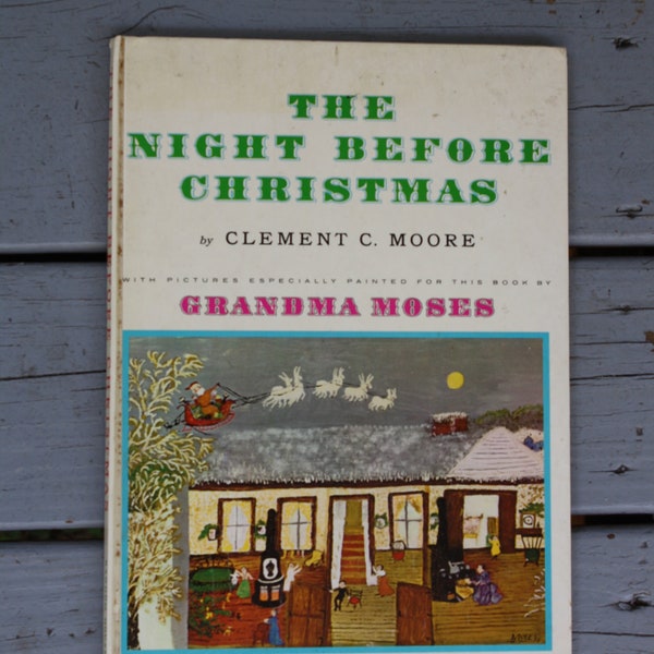 VTG Grandma Moses Illustrations The Night Before Christmas Book