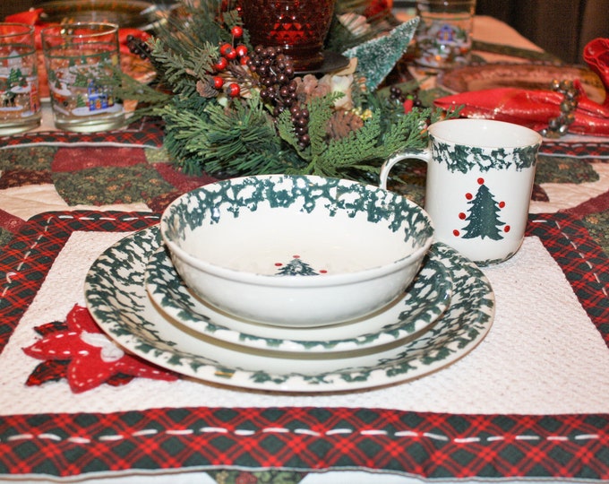 Vintage Winter Wonderland Folk Crafted Tienshan Green Trim Etsy