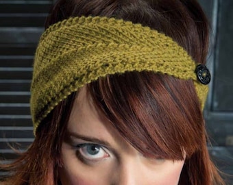 Dryad Headband Knitting Pattern Different Sizes CUTE Winter Button Headband Soft