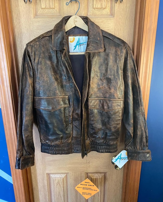 NWT Vintage Luis Alvear Spanish Lambskin Leather Bomber Jacket - Men's Medium Deadstock