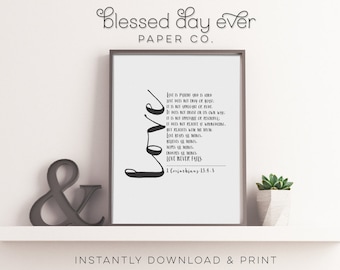 Love Never Fails Bible Verse Wedding Printable