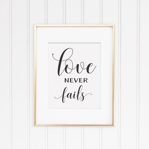 Wedding Signs Set of 8 Scripture Poster 1 Corinthians 13 Love is Patient, Love is Kind, Love Never Fails Aisle Signs 8x10, 16x20 image 2