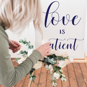 Wedding Signs Set of 8 Scripture Poster 1 Corinthians 13 Love is Patient, Love is Kind, Love Never Fails Aisle Signs 8x10, 16x20 image 2