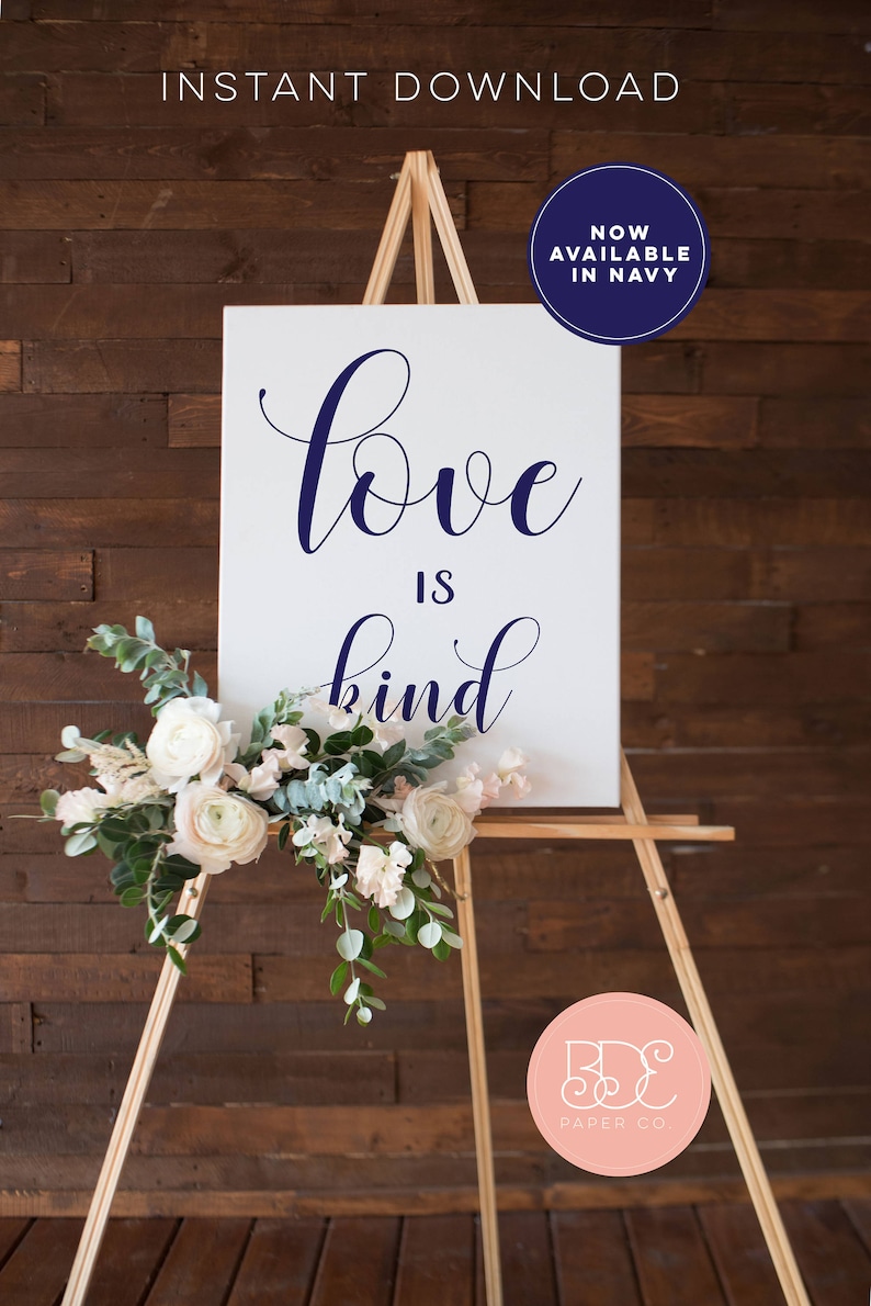 Wedding Signs Set of 8 Scripture Poster 1 Corinthians 13 Love is Patient, Love is Kind, Love Never Fails Aisle Signs 8x10, 16x20 image 5