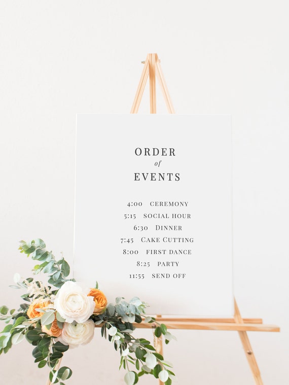 Christian Wedding Welcome Order Of Events Order Of Day Etsy