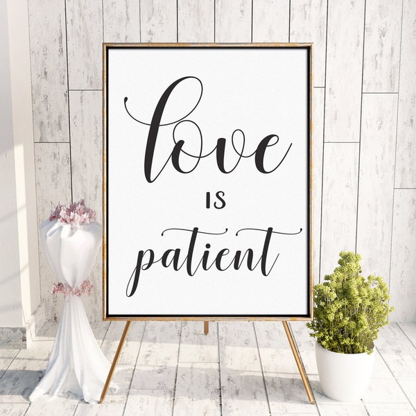 1 Corinthians 13 Wedding Aisle Sign | Printable Wedding Signs | Romantic Wedding Decor | Love is Patient, Love is Kind, Love Never Fails