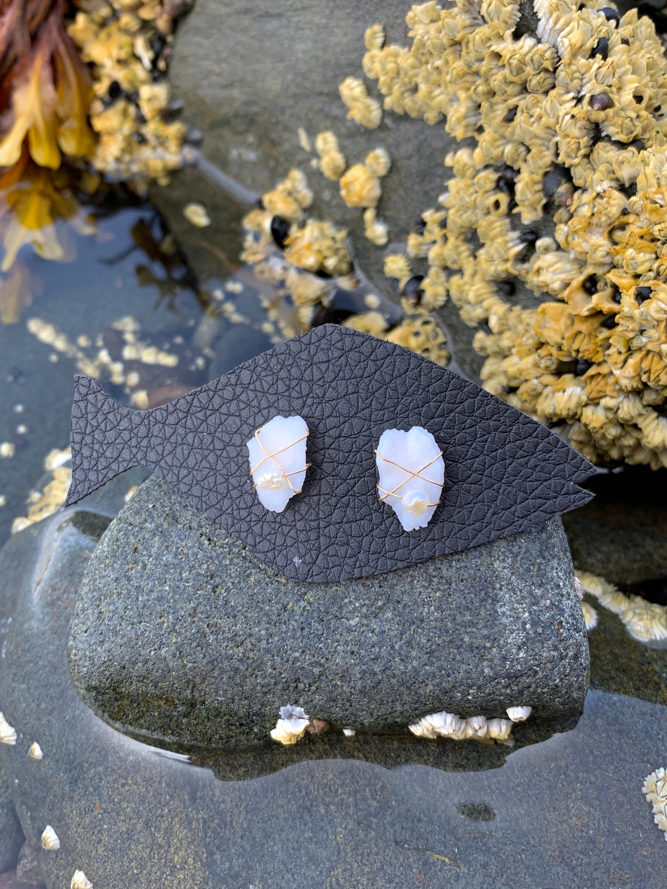 Halibut Earbone Earrings Otolith Etsy