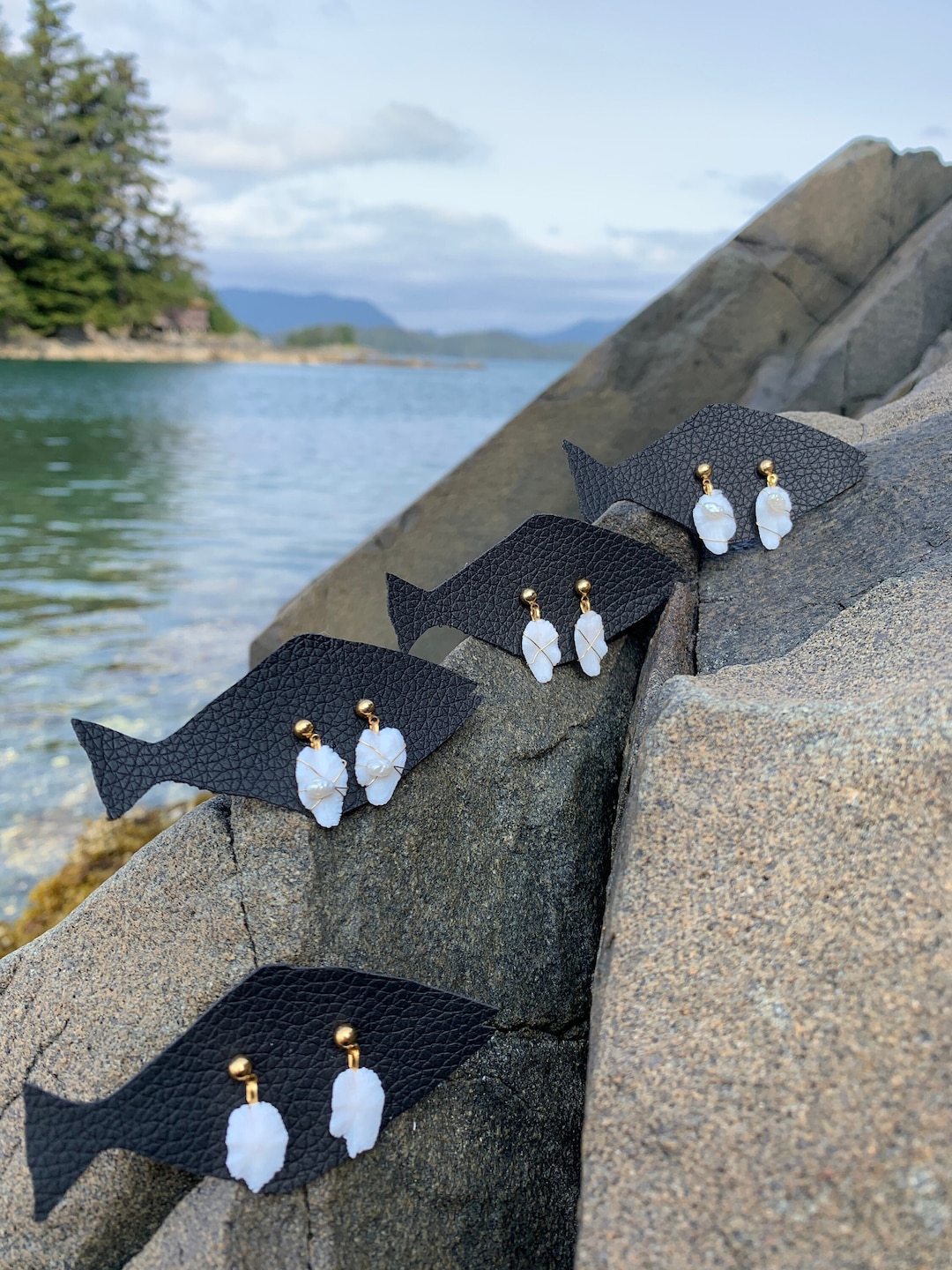 Halibut Otolith Drop Earrings Etsy