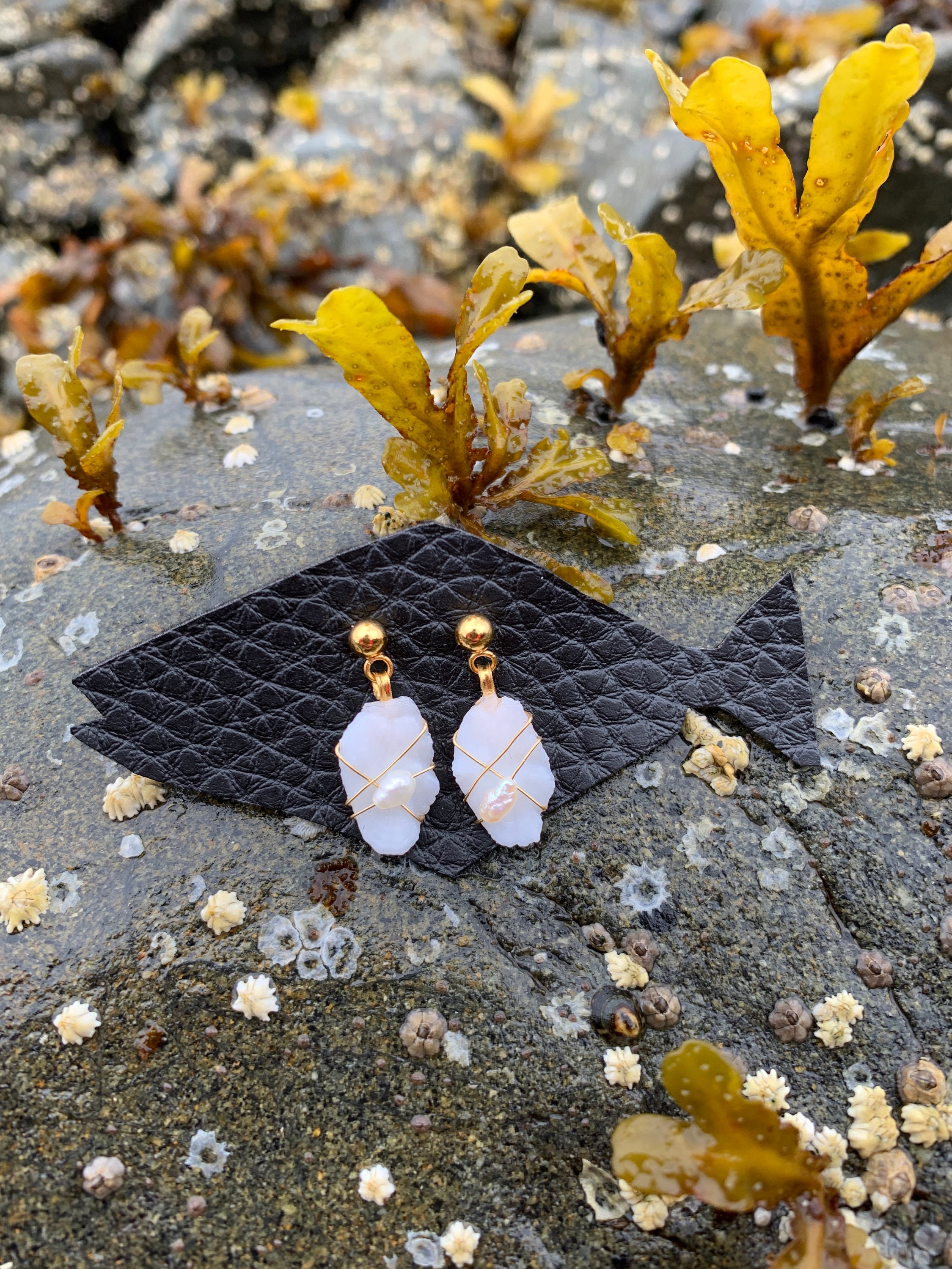 Halibut Otolith Drop Earrings Etsy