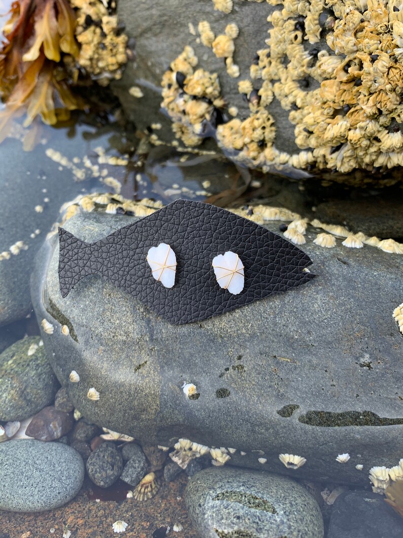 Halibut Earbone Earrings Otolith Etsy