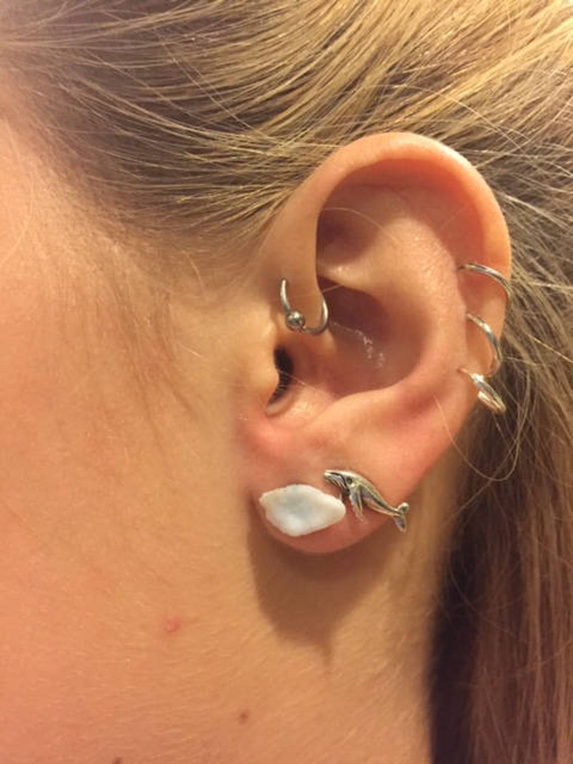 Halibut Earbone Earrings Otolith Etsy