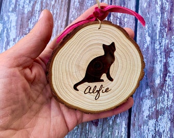 Personalised Cat Bauble or Kitten First Christmas decoration