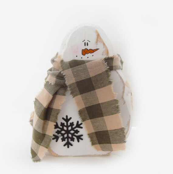 Snowman Decoration Wood Snowman Snowmen Christmas Table Etsy