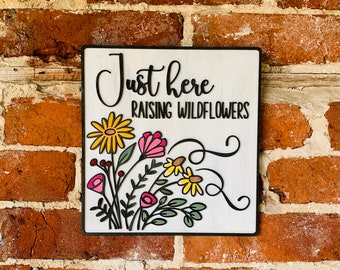 Wood wall Art | Flower wall sign | Wall decor | inspiring quote | Fathers day Gifts