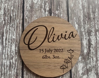 Birth Announcement sign | Birth Announcement plaque | New Baby Gift | wooden baby announcement plaque | Wood Wall Art