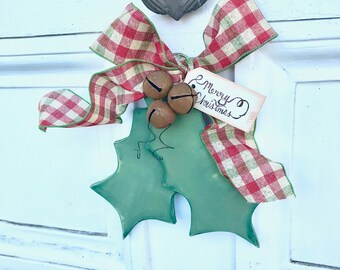 Christmas wreath,  Wreath Christmas Door Hanger,  Christmas Decorations wreaths and swags / Country Christmas Decor / holly wreath