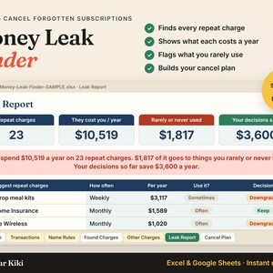 Subscription Tracker Spreadsheet: cover