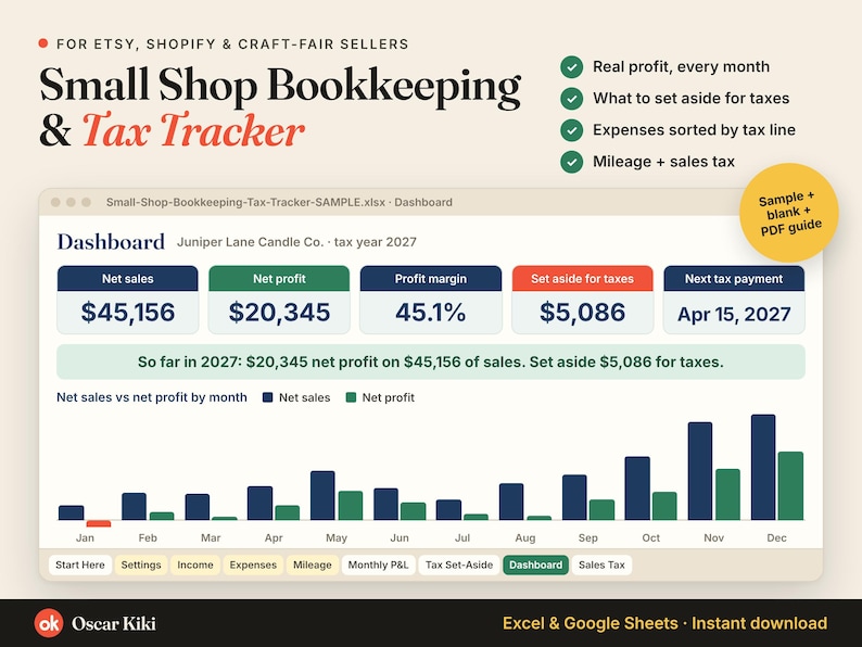 Bookkeeping Spreadsheet for Small Business: cover