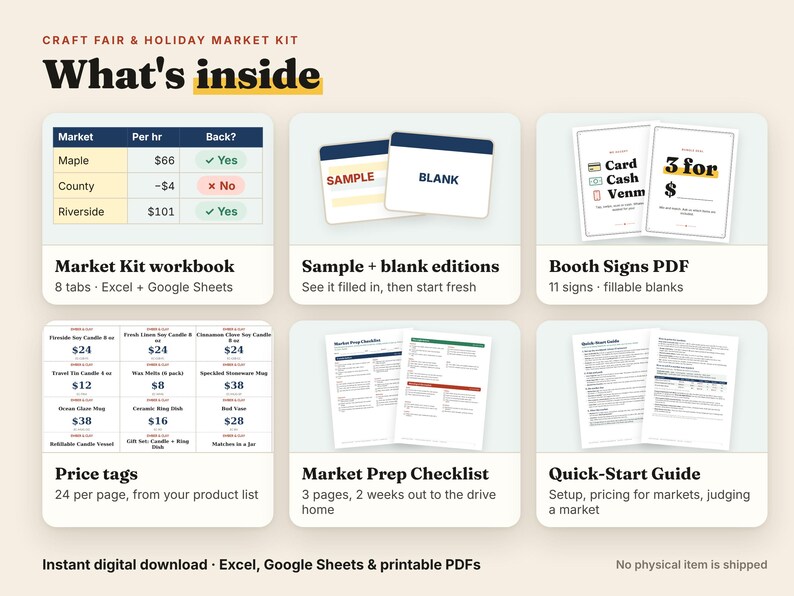 Craft Fair Kit: whats inside