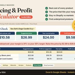 Candle Pricing Calculator Spreadsheet: cover