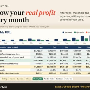 Bookkeeping Spreadsheet for Small Business: real profit